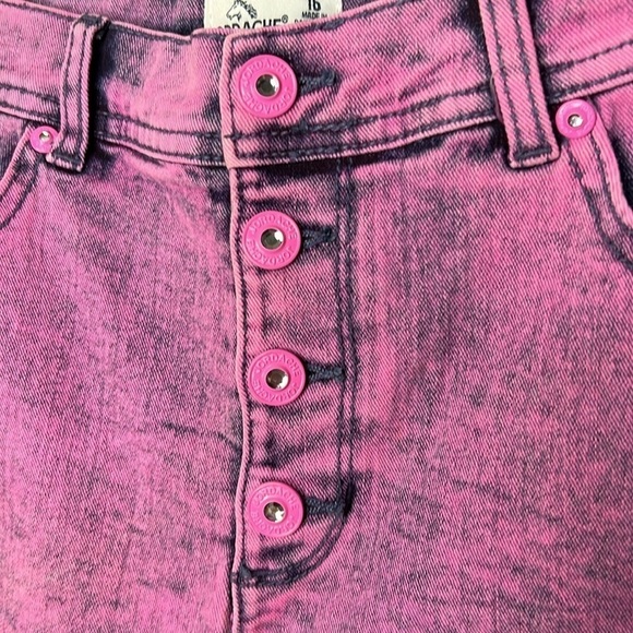 Jordache Girls Size 16 Acid Wash Midi Denim Jean Shorts - Picture 5 of 7